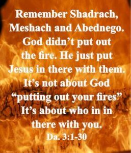 God's hand in the fire.