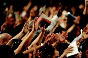 People in spiritual worship